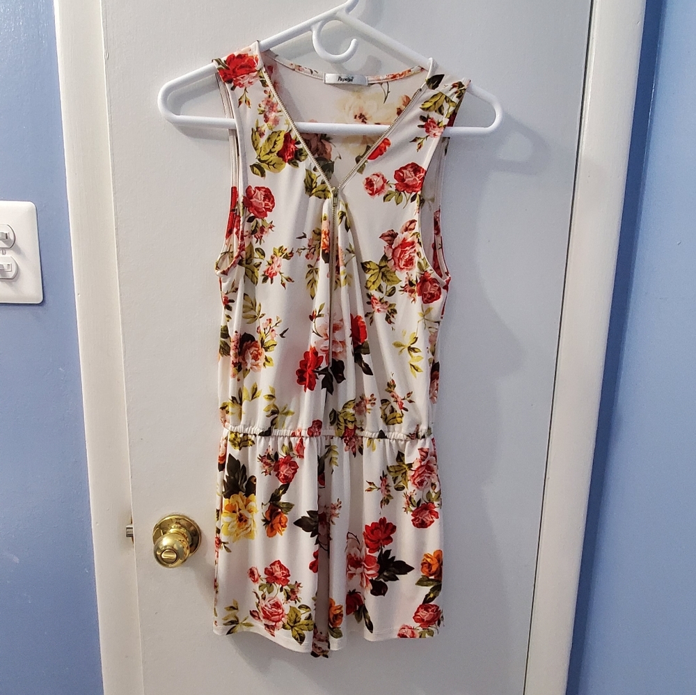 White Floral romper